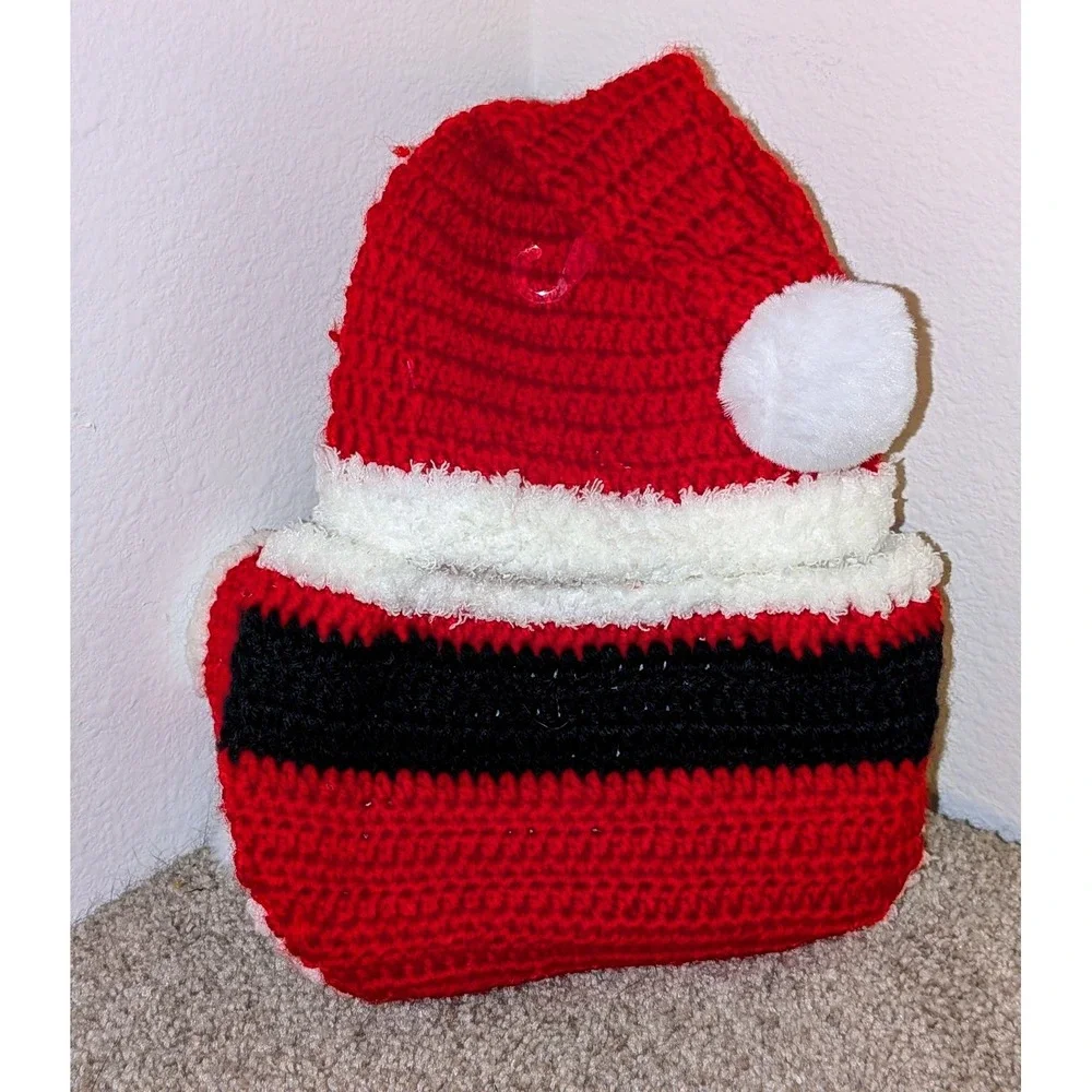 So Dorable Hand Crocheted Santa‎ Set Newborn Baby Photo Prop 0-6M Red White NWT